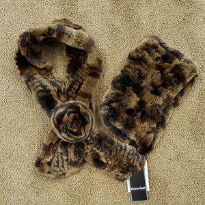 Rex Rabbit Fur Scarf and Headband Set